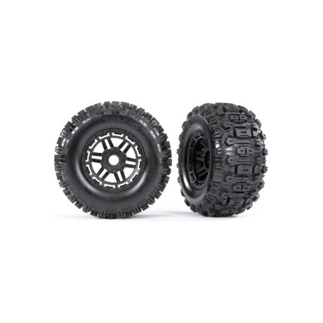 Traxxas kolo 2.8/3.6\", black wheels, Sledgehammer tires (2)