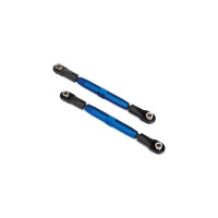 Traxxas stavitelná ojnička závěsu 73mm (2) - modře eloxovaná tyč, z velmi pevného hliníku 7075-T6. Ojničky s kulovými čepy. Hliníkový klíč pro přesné nastavení délky.