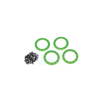 Traxxas hliníkový výztužný bead lock kroužek disků kol Method 105 2.2". Zeleně eloxovaný povrch. Balení obsahuje celkem 4 kusy kroužku se sadou šroubů M2x10 mm se zapuštěnou hlavou.