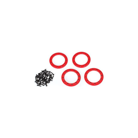 Traxxas hliníkový Beadlock kroužek 1.9\" červený (4)