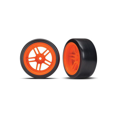 Traxxas kolo 1.9\", disk split-spoke oranžový, pneu Drift (2) (zadní)