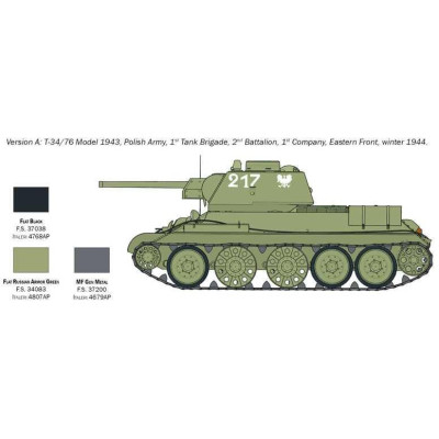 Model Kit tank 7078 - T-34/76 Model 1943 (1:72)